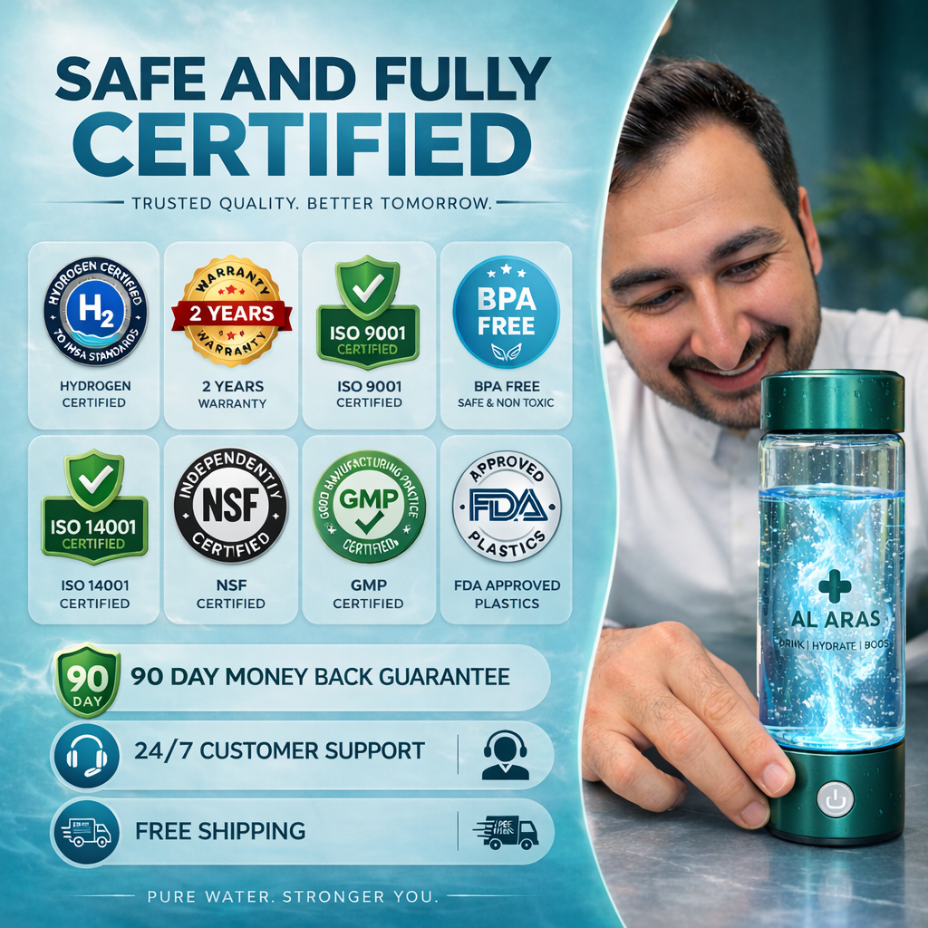 Al Aras™ Hydrogen Water Bottle 2.0 - Free eBook
