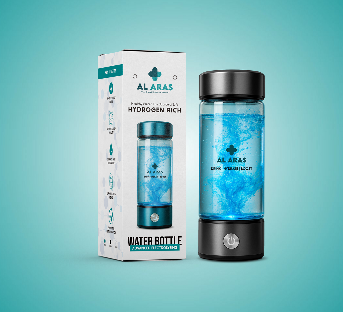 Al Aras™ Hydrogen Water Bottle 2.0 - Free eBook