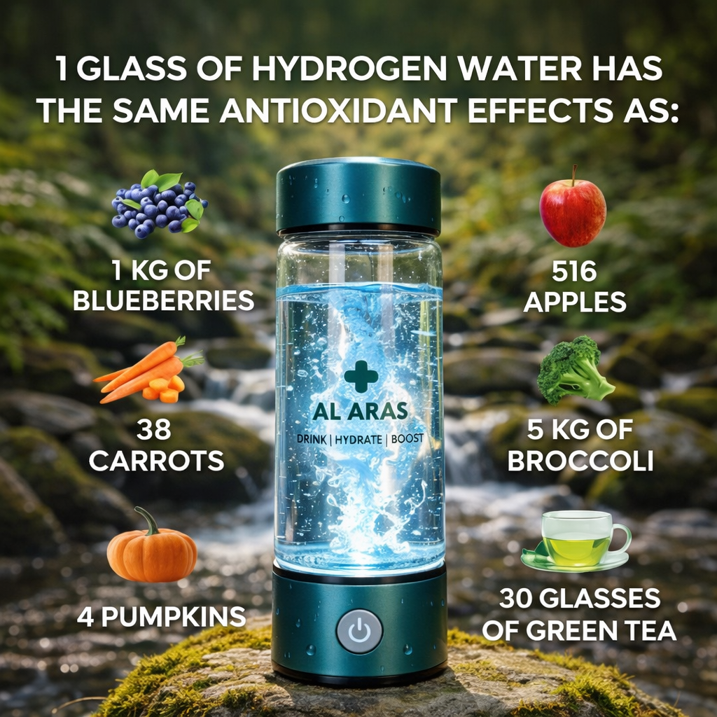 Al Aras™ Hydrogen Water Bottle 2.0 - Free eBook