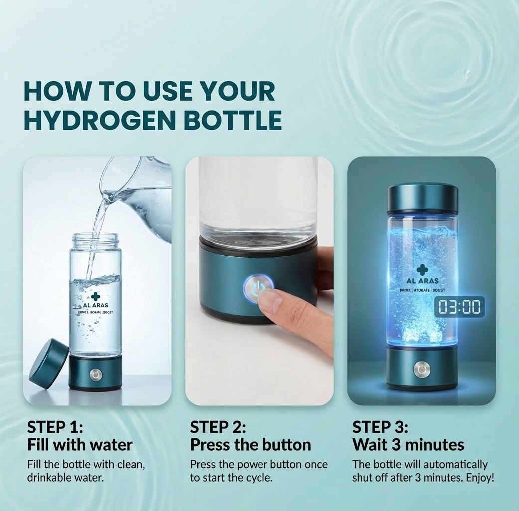 Al Aras™ Hydrogen Water Bottle 2.0 - Free eBook