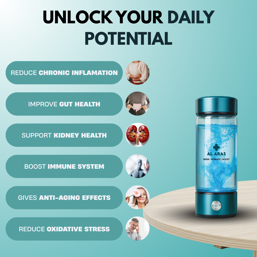 Al Aras™ Hydrogen Water Bottle 2.0 - Free eBook