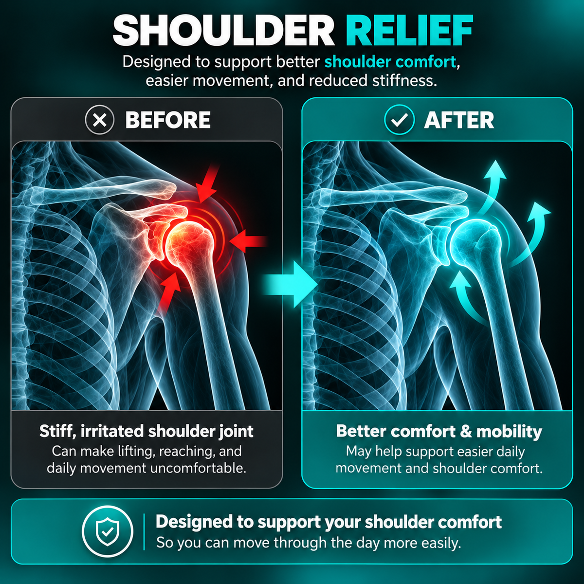 Al Aras™ SuperRelief Pro Heat & Massage Shoulder Brace
