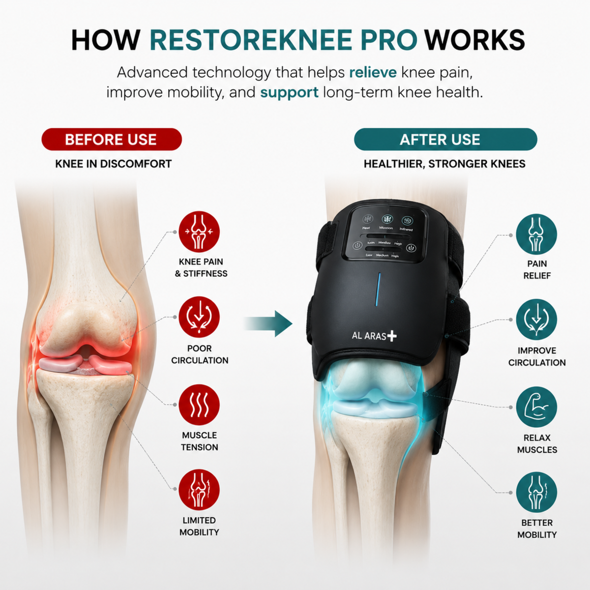 Al Aras™ RestoreKnee Pro – Smart Knee Recovery Device