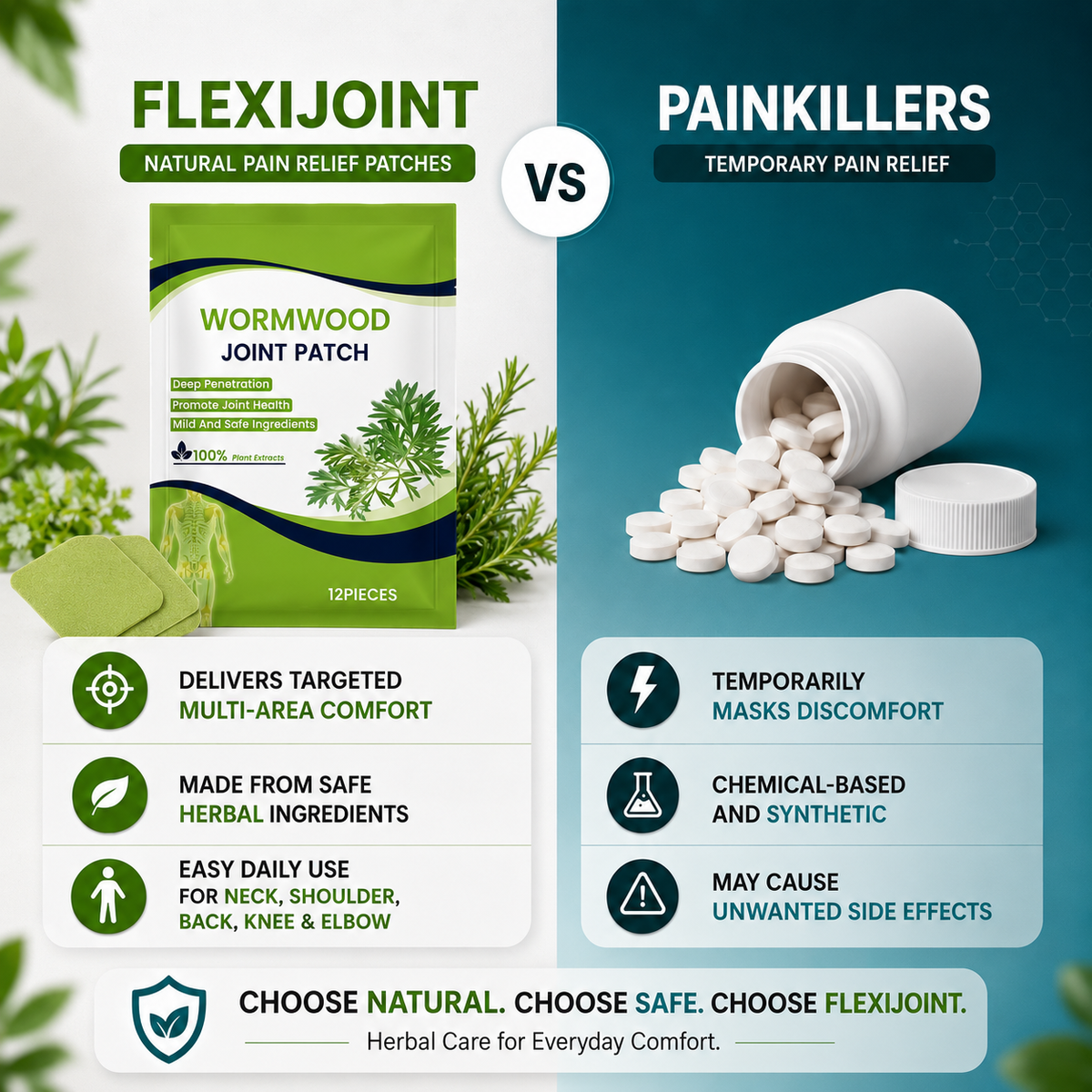Al Aras™ - FlexiJoint Natural Pain Relief Patches for Neck, Shoulder, Back & Knee