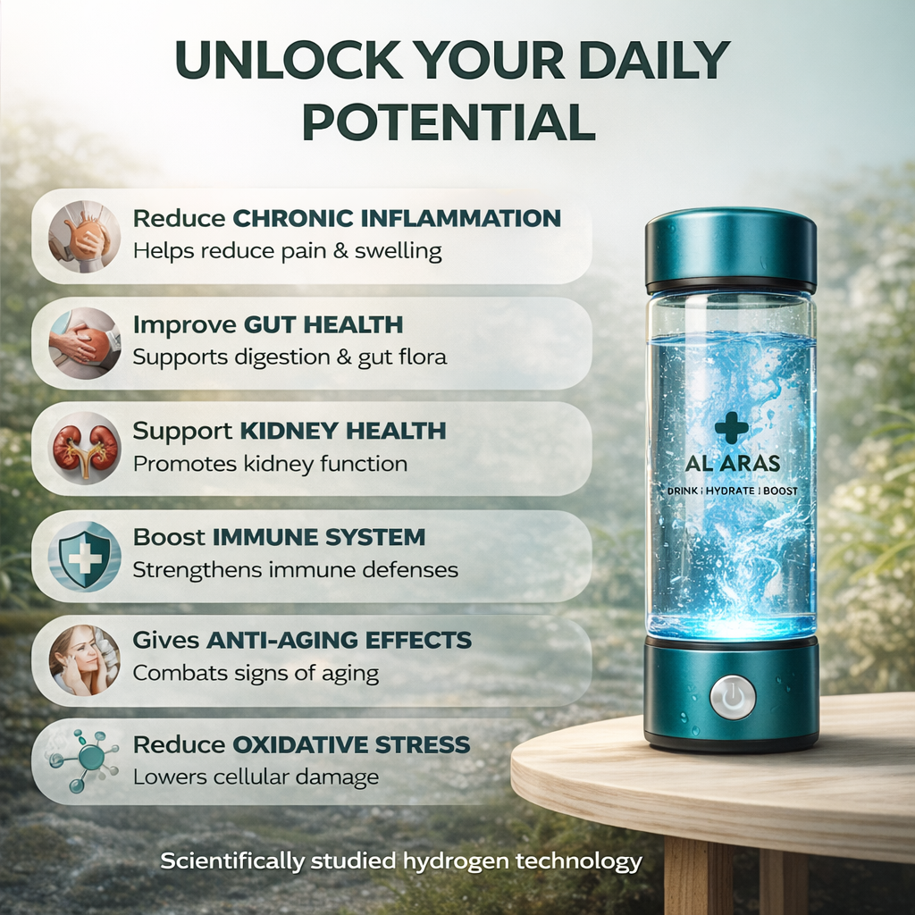 Al Aras™ Hydrogen Water Bottle 2.0 - Free eBook