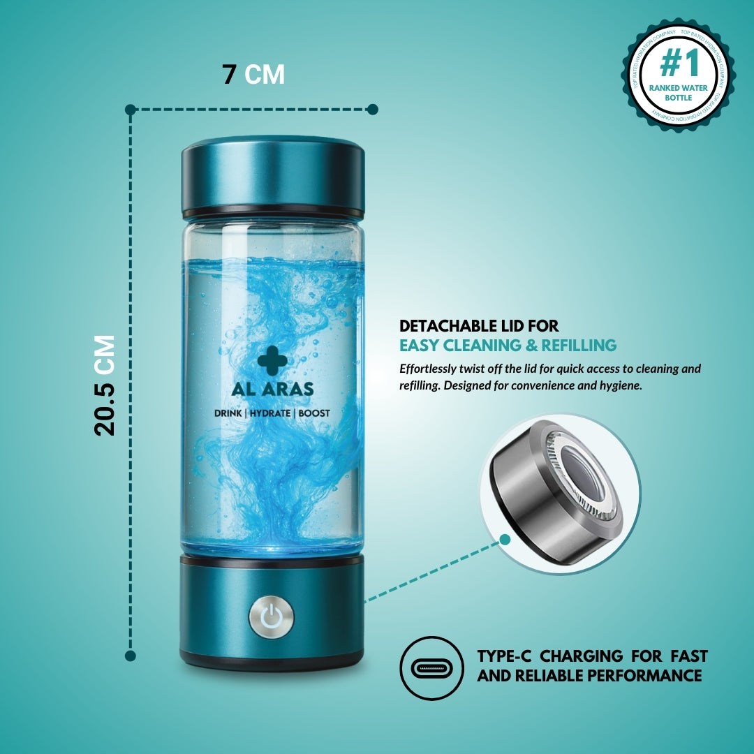 Al Aras™ Hydrogen Water Bottle 2.0 - Free eBook
