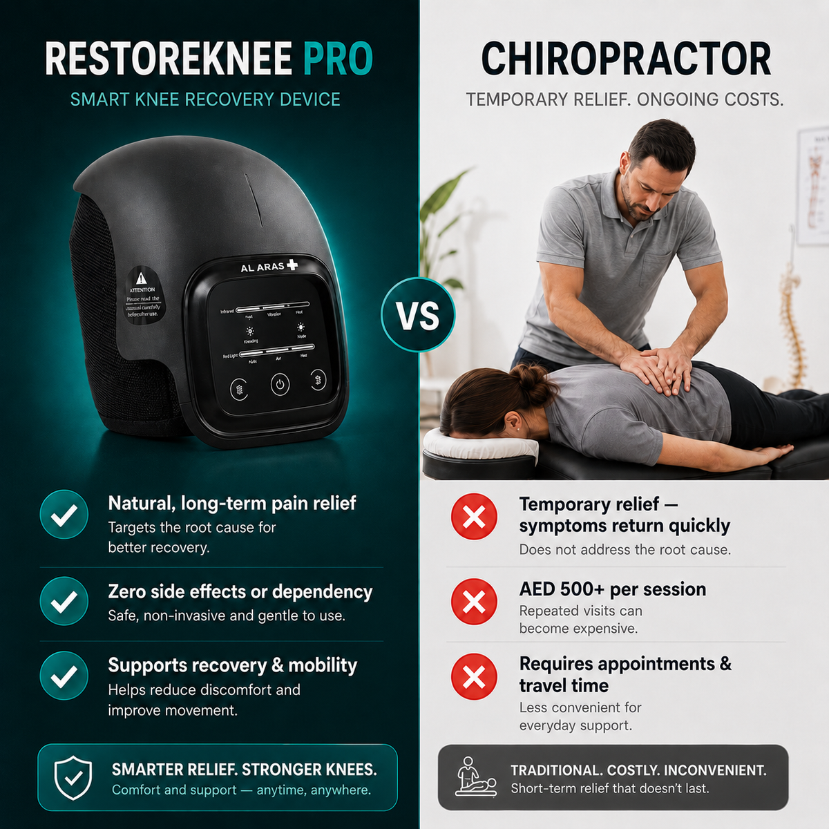 Al Aras™ RestoreKnee Pro – Smart Knee Recovery Device