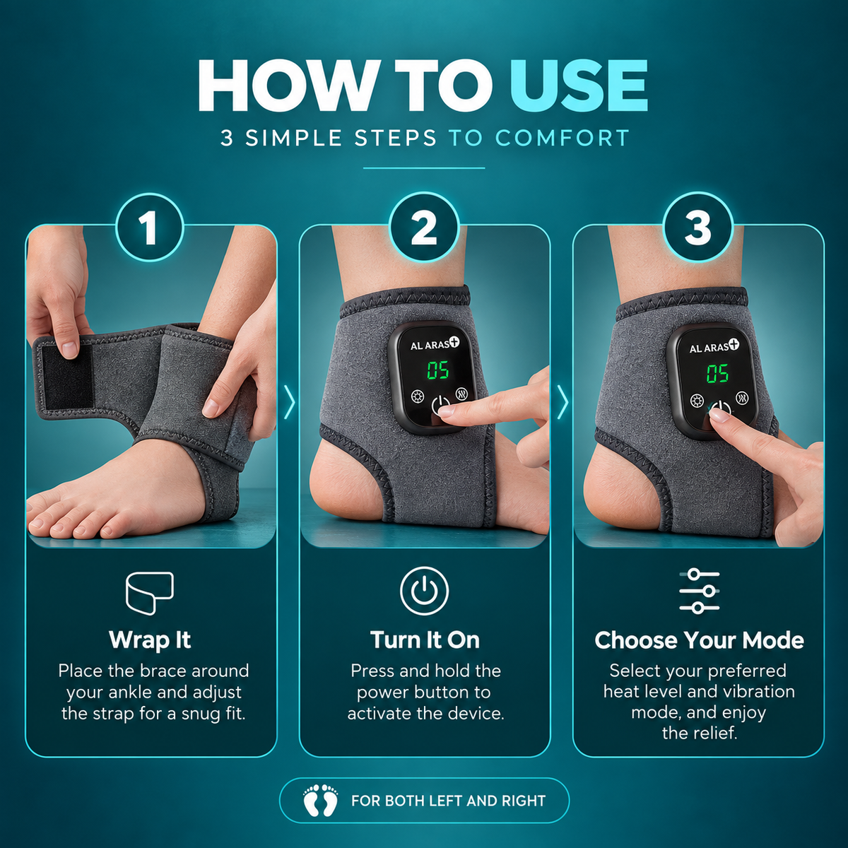 Al Aras™ FootRelief Pro – 3-in-1 Heated Foot & Ankle Therapy Device